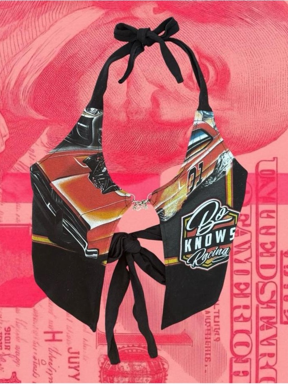 I am Koko LA los angeles reworked racing halter top